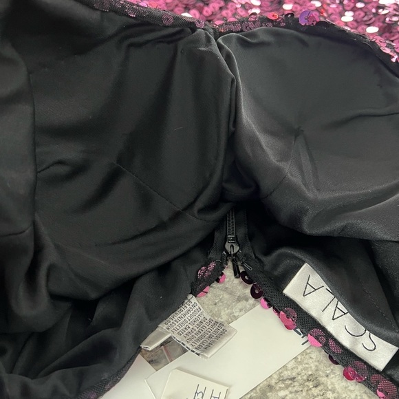 Nwt Scala Plum Pink Sequins Mesh Stretchy Bodycon Dress Size 4 - Picture 11 of 17